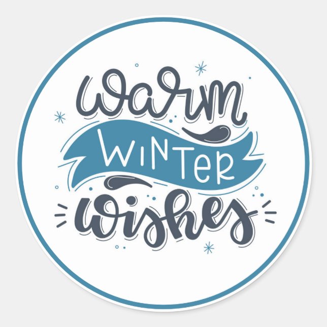 Warme Winterwünsche Runder Aufkleber (Vorderseite)