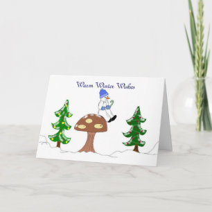 Warme Winterwünsche - Schneemann Feiertagskarte