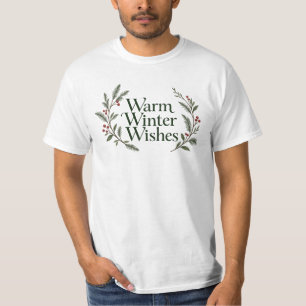 Warme Winterwünsche Weihnachtsbeerenzweige T-Shirt