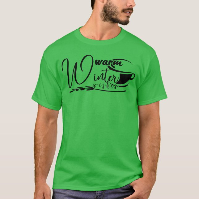 Warme Winterwünsche Zitat retro T-Shirt (Vorderseite)