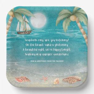 Warme Wonderland Tropical Beach Weihnachten Pappteller