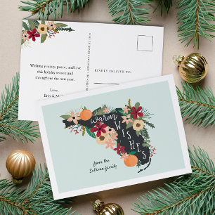 Warme Wünsche aus Florida Feiertagspostkarte