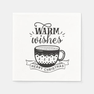 Warme Wünsche Cup heißer Kaffee Cocoa Weihnachten Serviette