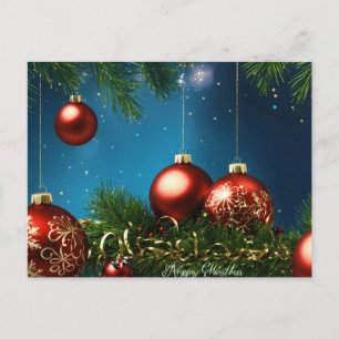 "Warme Wünsche für ein frohes Weihnachtsfest und e Postkarte