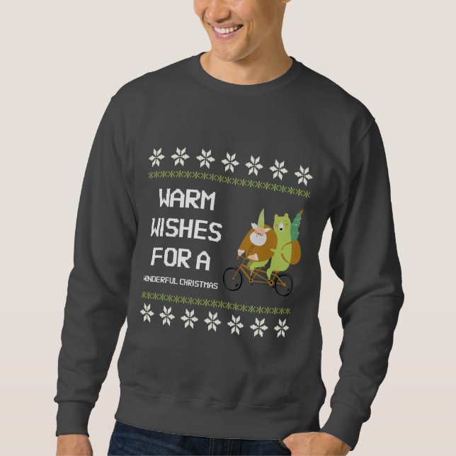 Warme Wünsche für ein fröhliches Weihnachten Sweatshirt (Vorderseite)