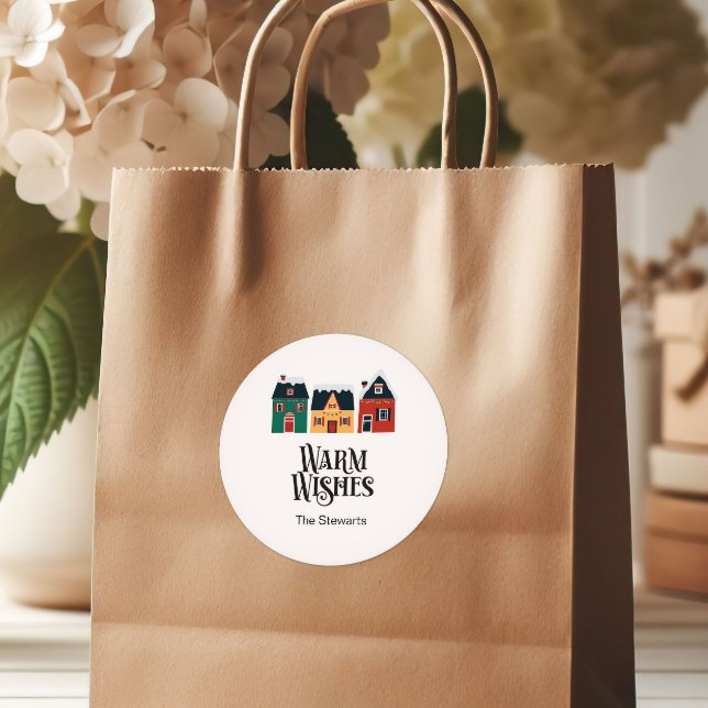 Warme Wünsche Geschenk Tag, Feriendorf Runder Aufkleber (Von Creator hochgeladen)