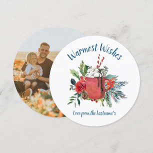 Warme Wünsche heißen Kakaoweihnachtsfotos Einladung