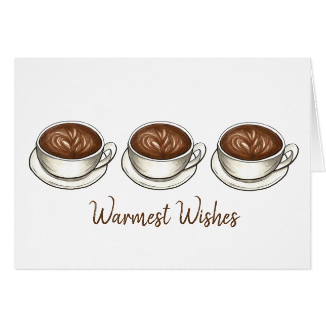 Warme Wünsche heißer Kaffee-Cup Latte Urlaub (Vorderseite (Horizontal))