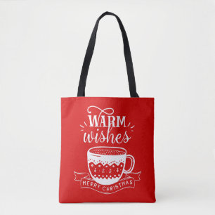 Warme Wünsche Heißer Tasse Kaffee Kakao Rot Weiß  