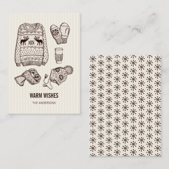Warme Wünsche Holiday Essentials Mini-Karte Mitteilungskarte (Vorne/Hinten)