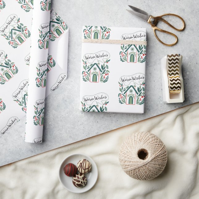 Warme Wünsche Holiday Zuhause Geschenkpapier (Kunsthandwerk)