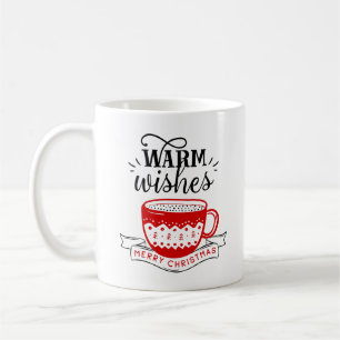 Warme Wünsche Hot Cup Kaffee Cococoa Xmas Red Blac Kaffeetasse