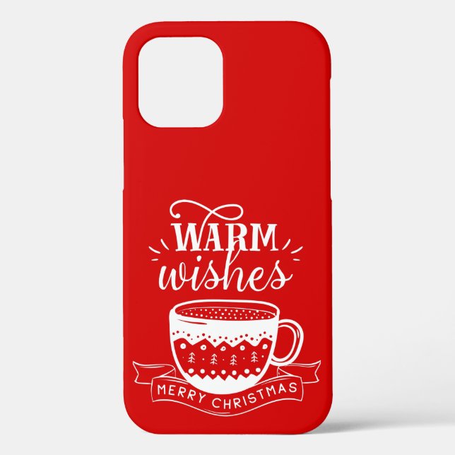Warme Wünsche Hot Cup Kaffee Kakao rot Weiß Case-Mate iPhone Hülle (Rückseite)