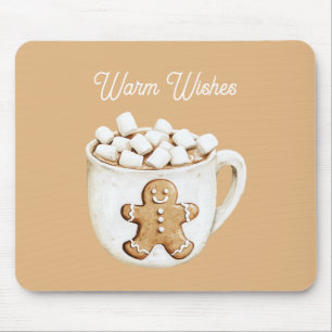 Warme Wünsche Kakao Marshmallows Lebkuchenmann Mousepad