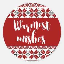 Warme Wünsche Messe Isle Pattern Runder Aufkleber