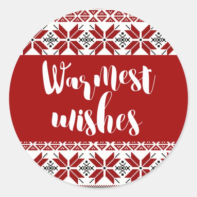 Warme Wünsche Messe Isle Pattern Runder Aufkleber (Vorderseite)