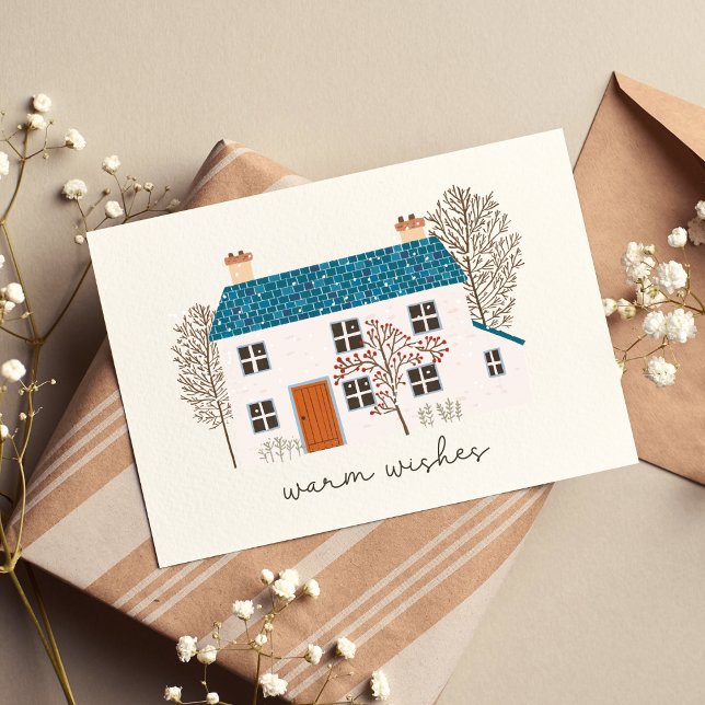 Warme Wünsche Nicht-denominationale geklappte Urla Karte (Warm Wishes Non-Denominational Folded Holiday Card for Coworkers )