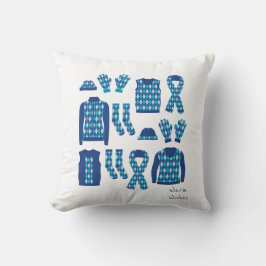 Warme Wünsche Raute Muster Elemente Pillow - Blau Kissen