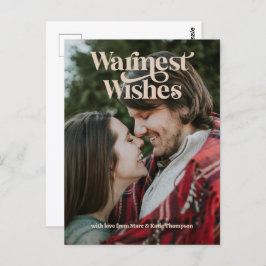 Warme Wünsche Retro-Typ Postkarte