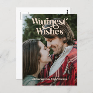 Warme Wünsche Retro-Typ Postkarte