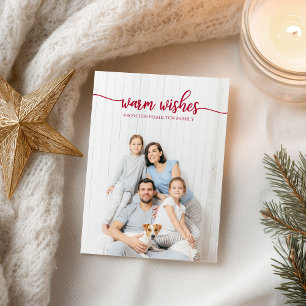 Warme Wünsche Rote Schrift Einzigartiges Foto Weih Postkarte