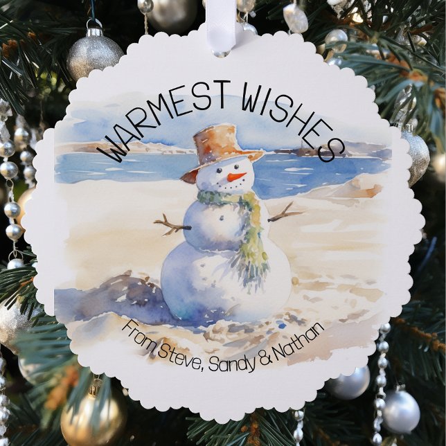Warme Wünsche Snowman Beach Sand Ornament Karte (Von Creator hochgeladen)