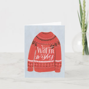 Warme Wünsche Sweater Weihnachten geklappte Grußka Karte