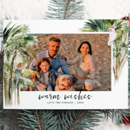Warme Wünsche | Tropical Beach Christmas Foto Feiertagskarte