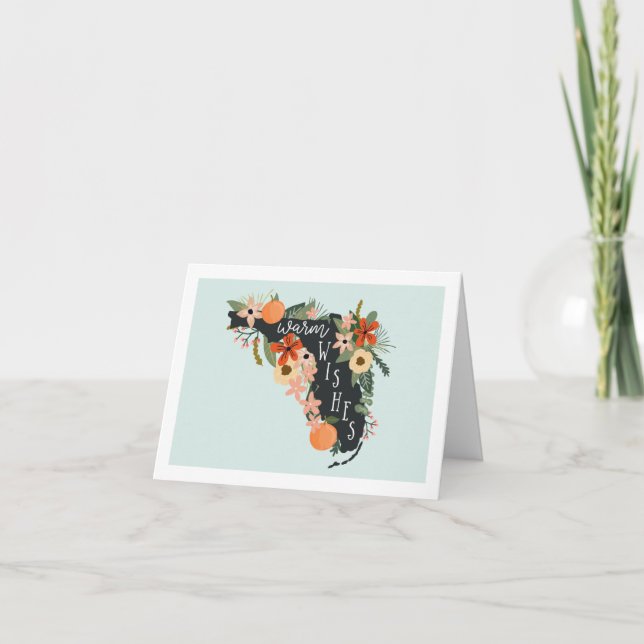 Warme Wünsche von der florida-Notizkarte | Mint Karte (Vorderseite)