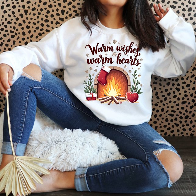 Warme Wünsche Warme Herzen Weihnachtsansicht Sweatshirt (Von Creator hochgeladen)