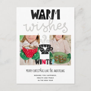 Warme Wünsche Weihnachten FOTO skandinavische Dood Postkarte
