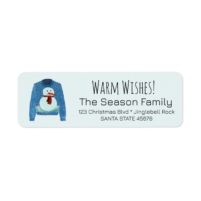 Warme Wünsche Weihnachts-Sweater-Label (Vorne)