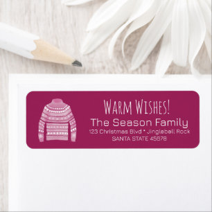Warme Wünsche Weihnachts-Sweater-Label