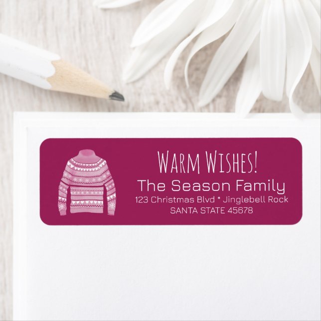 Warme Wünsche Weihnachts-Sweater-Label (Insitu)