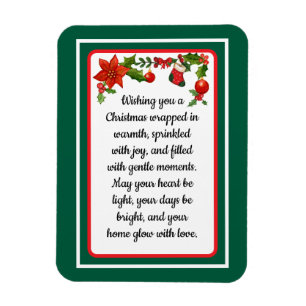 Warme Wünsche Weihnachtsstern Weihnachtskarte Magnet