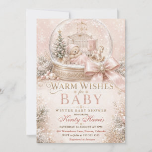 Warme Wünsche Winter-Baby-Party Einladung