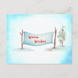 Warme Wünsche Winterschneeszene Postkarte