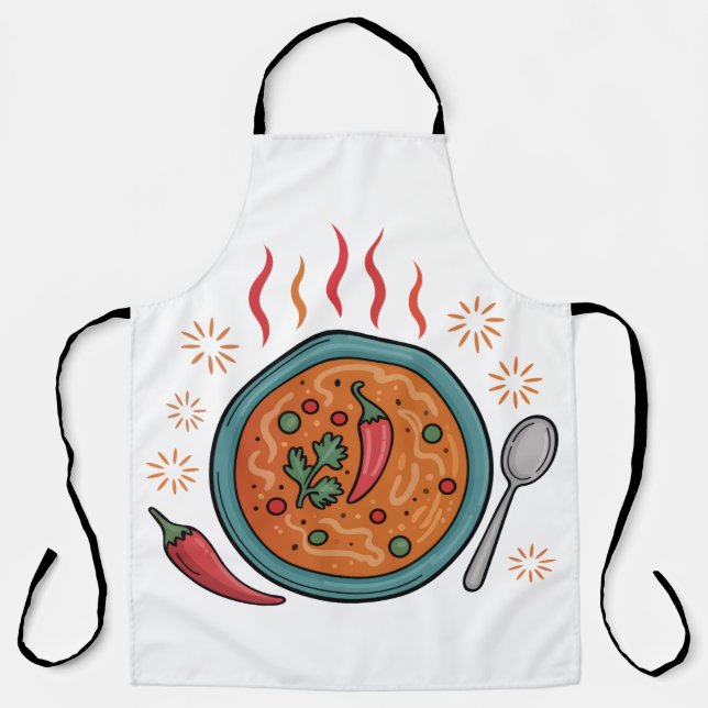 Warme würzige Curry-Food-Art Schürze (Vorderseite)
