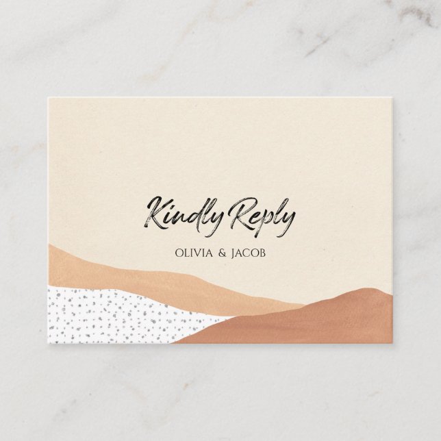 Warme Wüste | Boho Wedding RSVP Karte (Vorderseite)