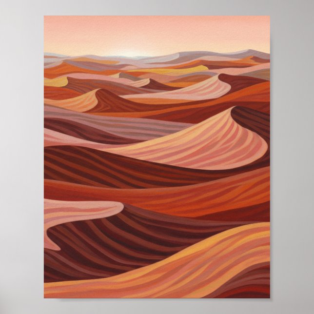 Warme Wüstenlandschaft - Landschaftliche Kunstdruc Poster (Vorne)