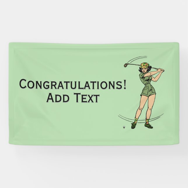 Wärmen Sie auf, um die persönliche Lady Golfer Gre Banner (Horizontal)