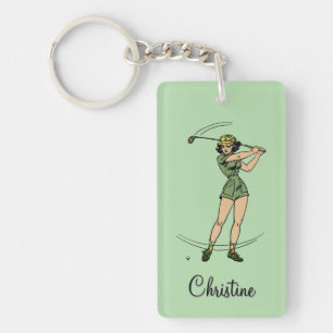 Wärmen Sie auf, um die persönliche Lady Golfer Gre Schlüsselanhänger