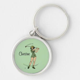 Wärmen Sie auf, um die persönliche Lady Golfer Gre Schlüsselanhänger