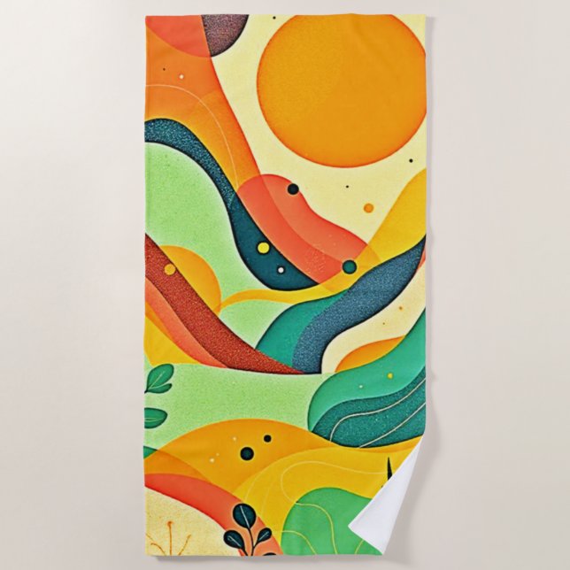Warmer Abstrakter Strom Strandtuch (Vorderseite)