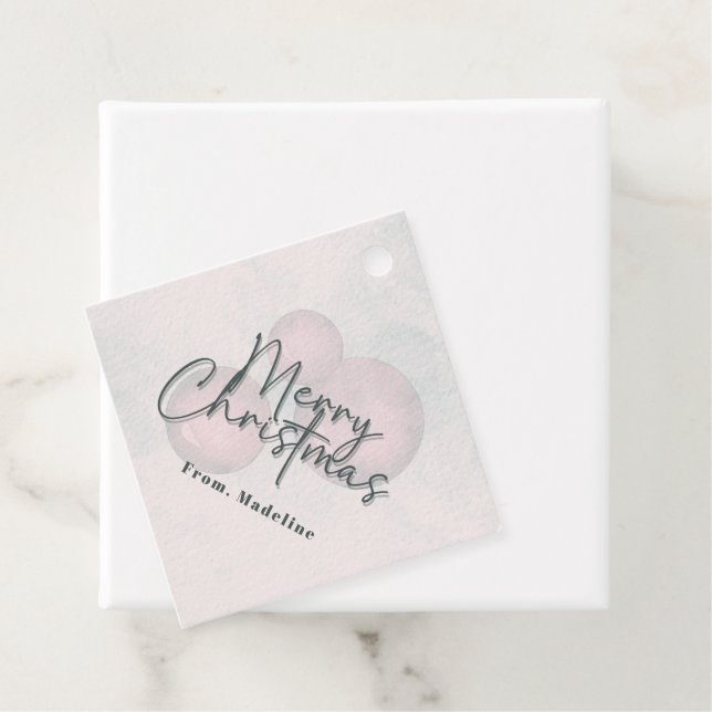 Warmer Aquarellurlaub Weihnachten Party Einladung Geschenkanhänger (Beispiel)