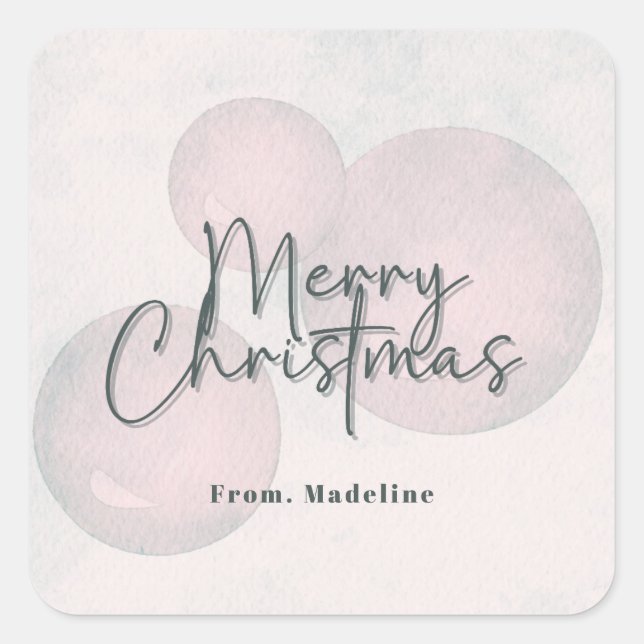 Warmer Aquarellurlaub Weihnachten Party Einladung Quadratischer Aufkleber (Vorderseite)