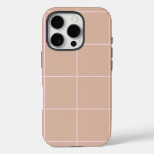Warmer Beige-Gittermuster Minimalistisches Soft-Ch iPhone 16 Pro Hülle