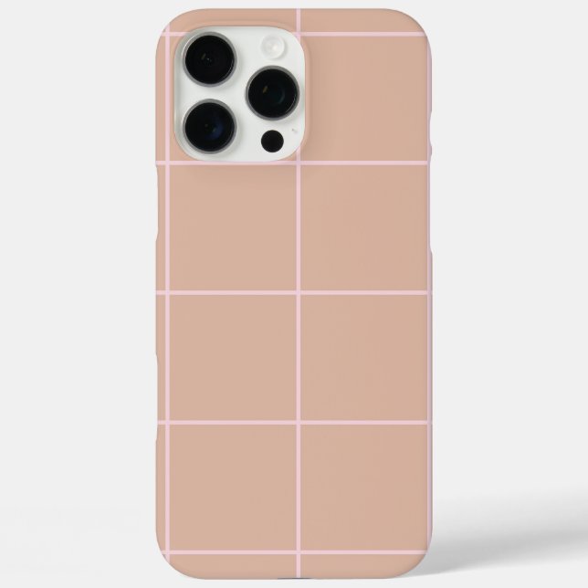 Warmer Beige-Gittermuster Minimalistisches Soft-Ch Case-Mate iPhone Hülle (Rückseite)