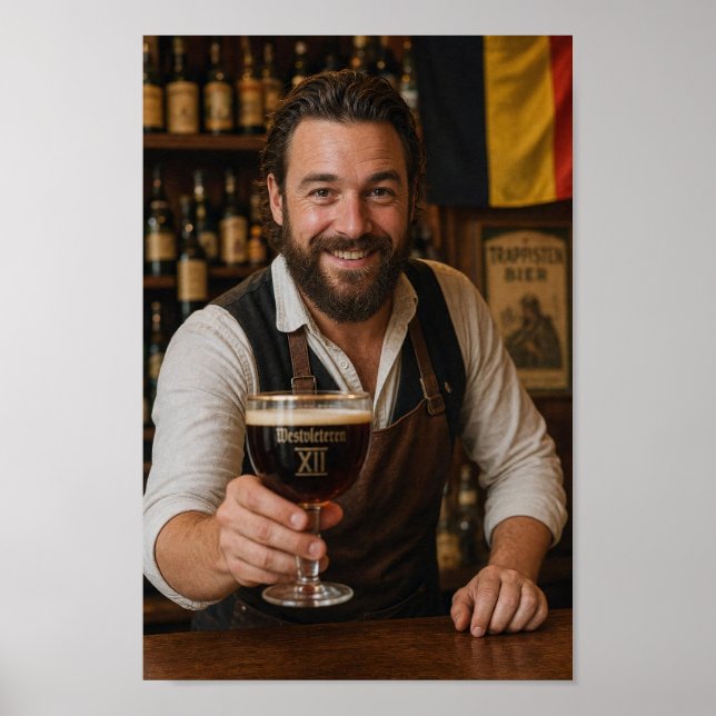 Warmer belgischer Barkeeper-Willkommens-Toast-Post Poster (Vorne)