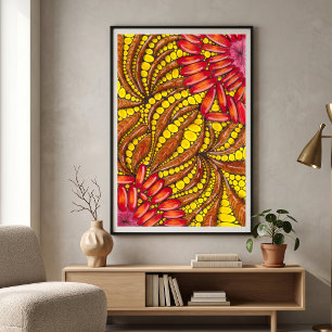 Warmer Boho-Organischer Abstract-Maximalist Poster